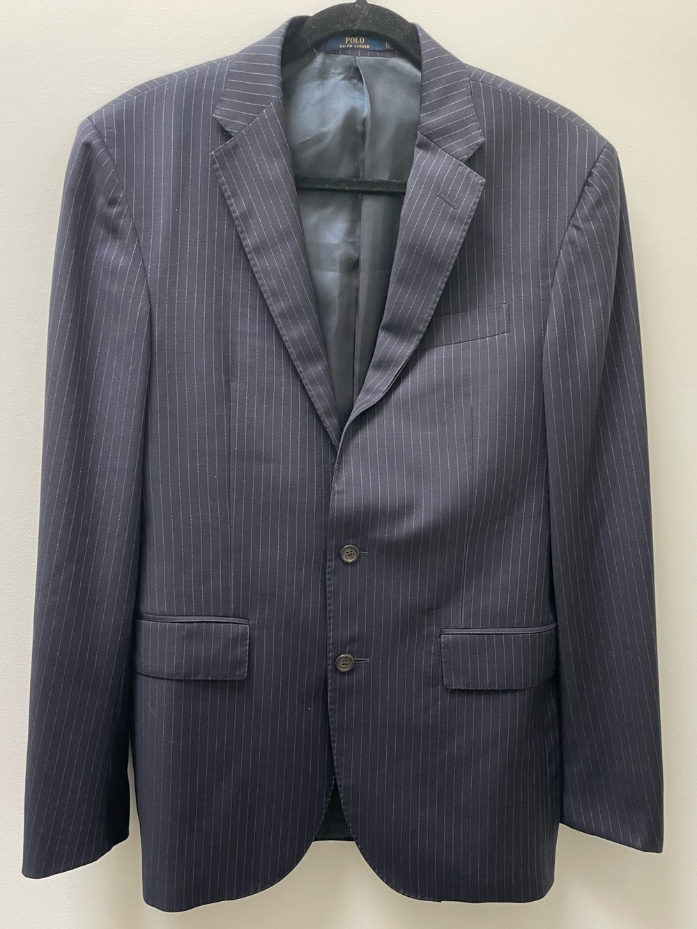 Polo Ralph Lauren Men's 38R Pinstripe 100% Wool Blazer Jacket Made in Slovakia